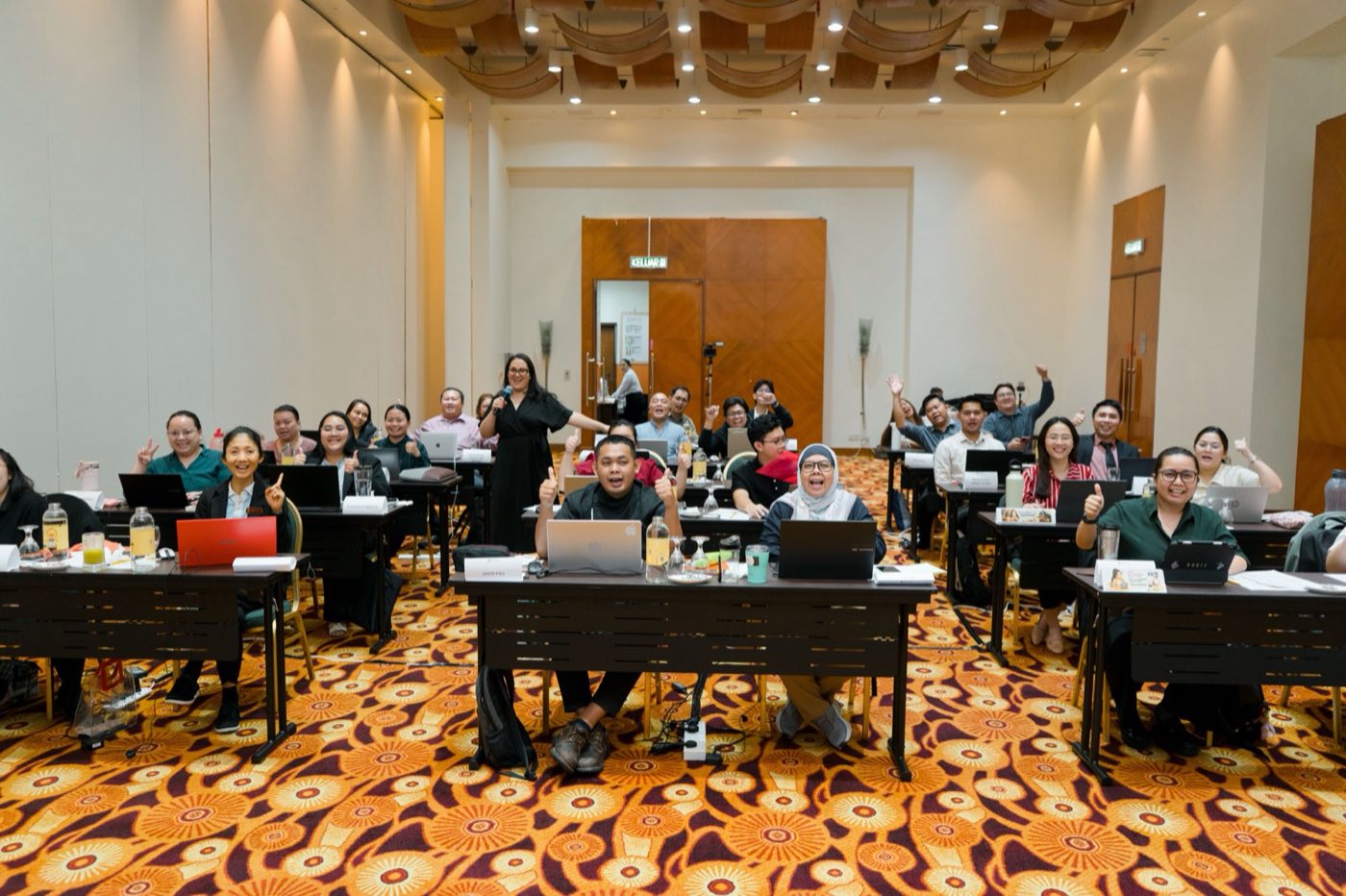 A full room of participants at a corporate AI adoption workshop led by Sylvia Avila in Bintulu, Sarawak